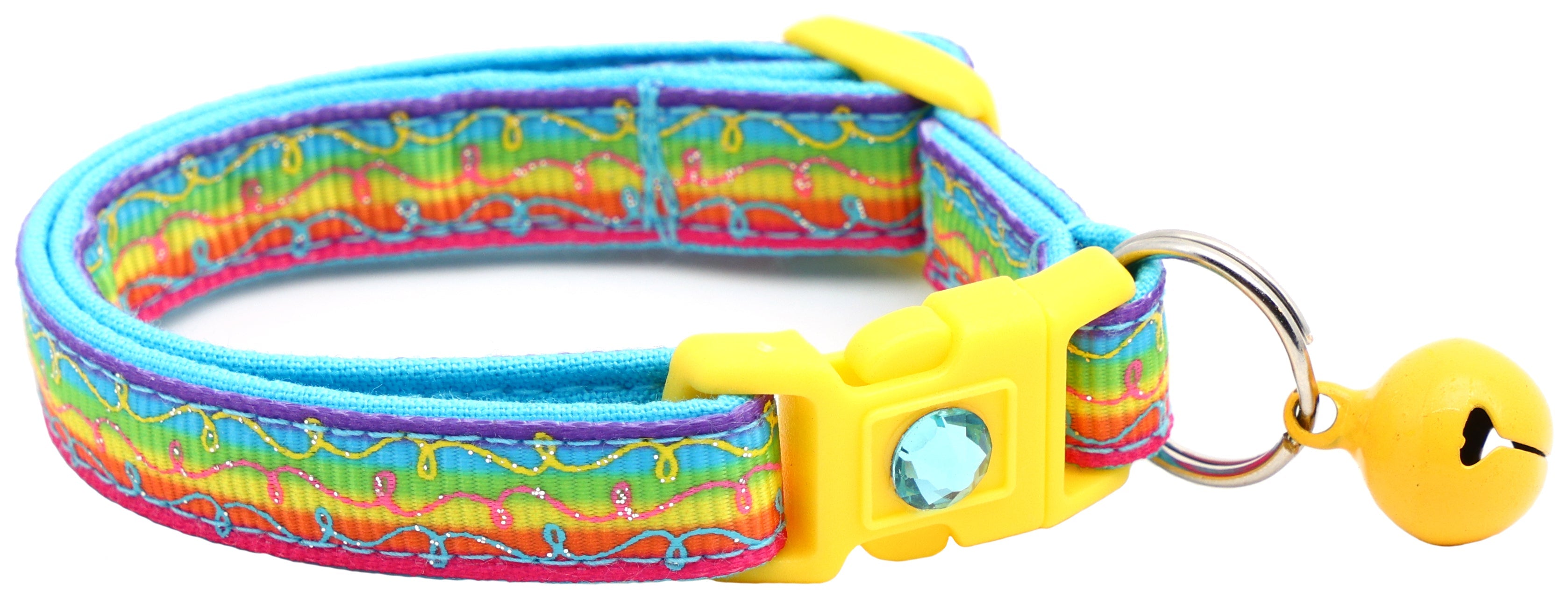 Rainbow Doodle Swirls Cat Collar