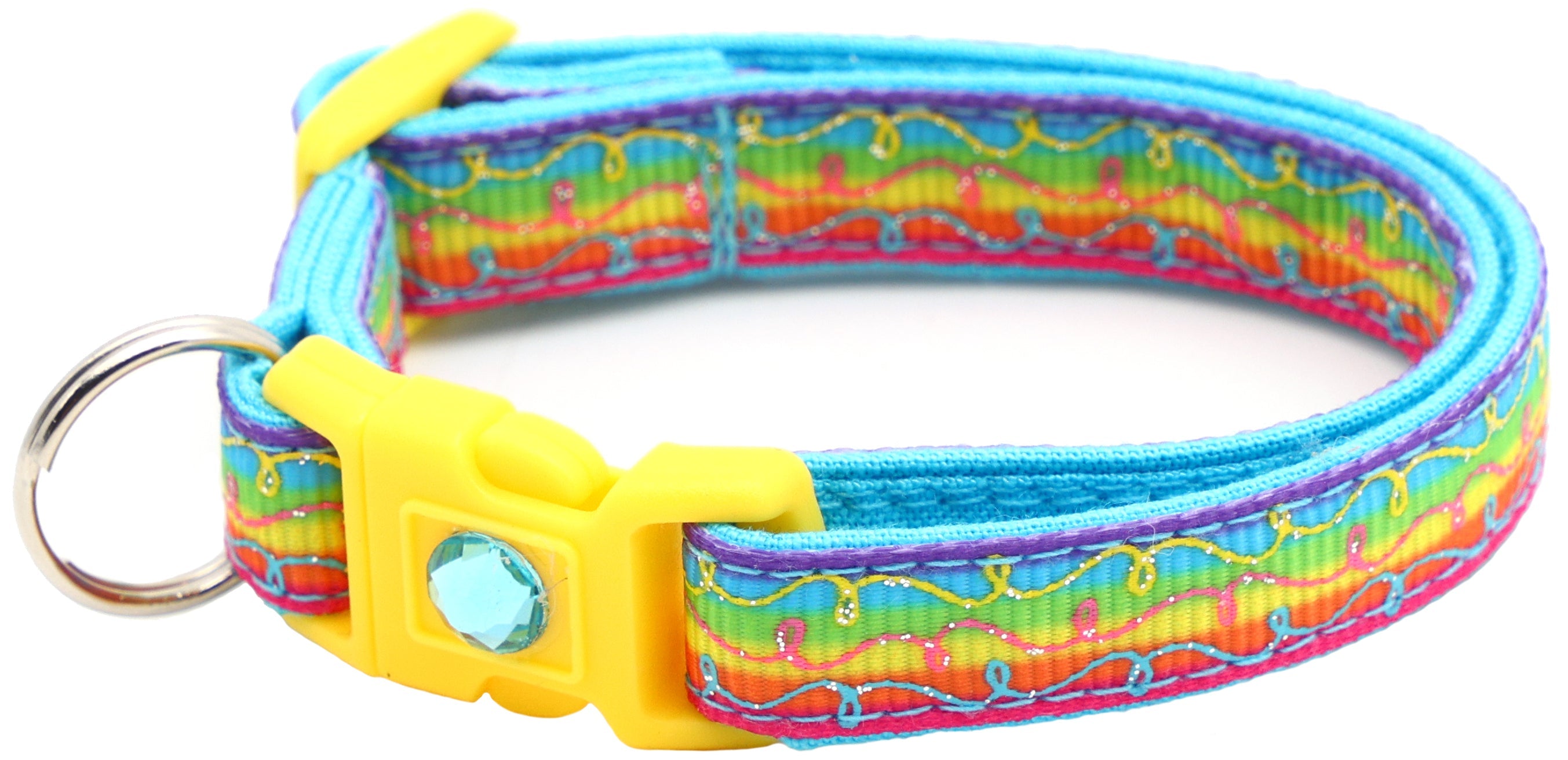 Rainbow Doodle Swirls Cat Collar