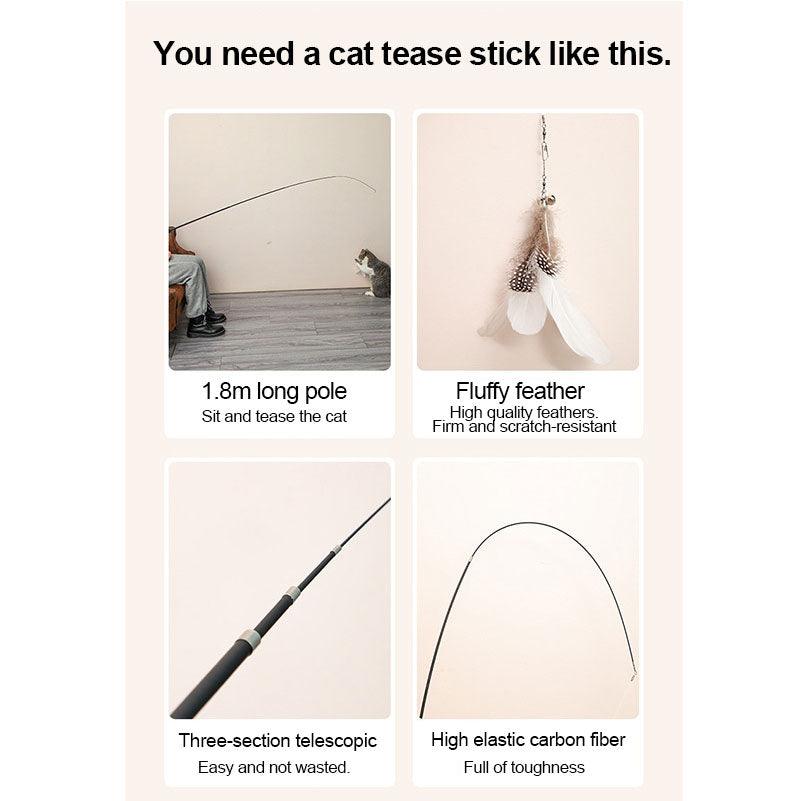 Extendable Feather Teaser Cat Toy