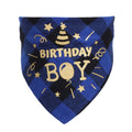 Checkered Cotton Pet Scarf - Stylish Birthday Party Accessory For Cats And Dogs